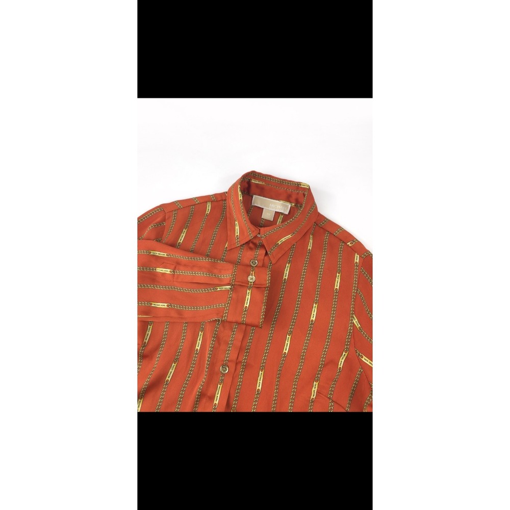 Michael Michael Kors Women Chain Print Button-Down Shirt XS